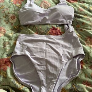 CALIA Light Purple Ribbed Swimsuit